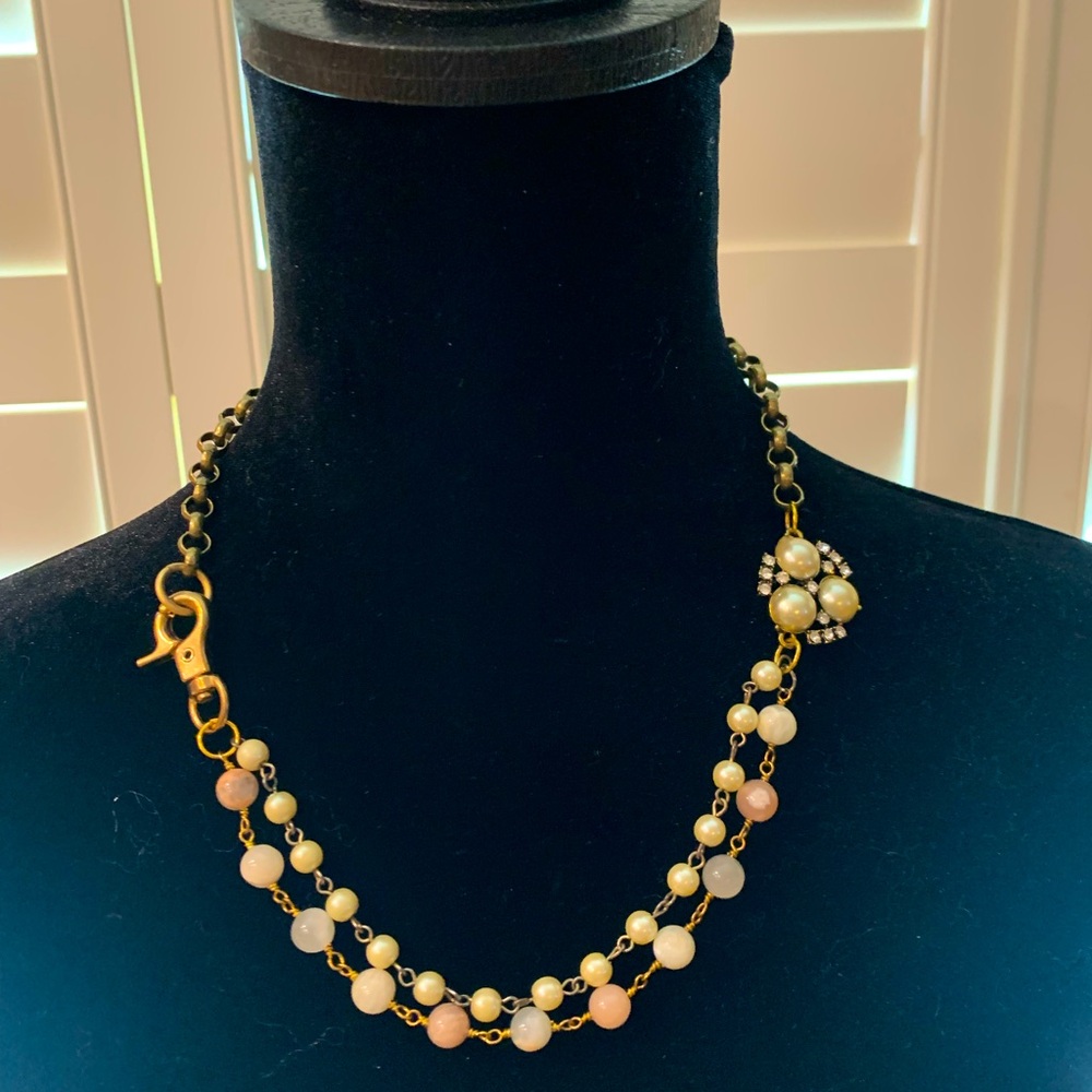 One of a kind, handcrafted necklace. Made with repurposed, costume jewelry.